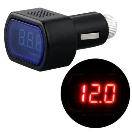 Mini Car LCD Battery Voltage Meter Monitor 12V Black