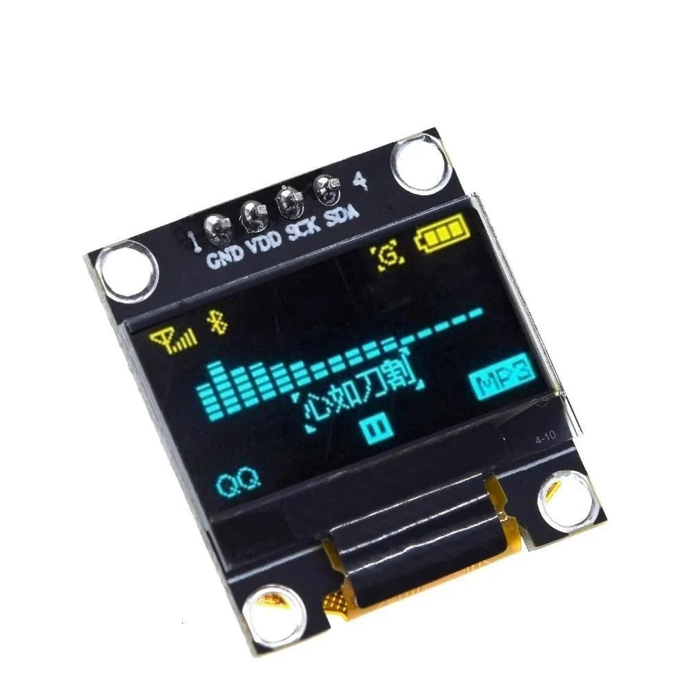 0.96 Inch I2C/IIC 4 Pin OLED Display Module – Yellow Blue Color