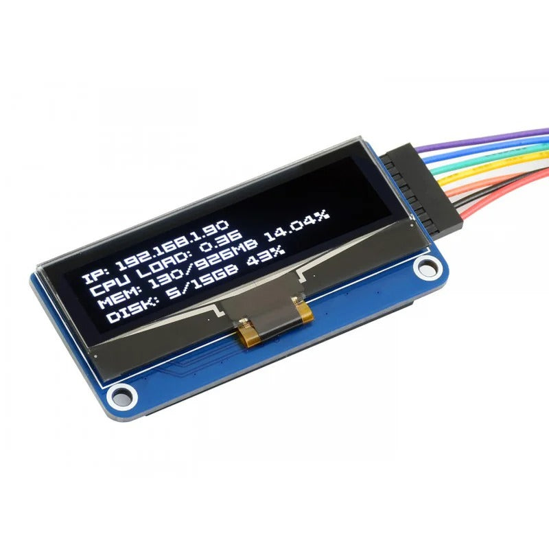 Waveshare 2.23inch OLED Display HAT for Raspberry Pi, 128 - 32, SSD1305, I2C, SPI