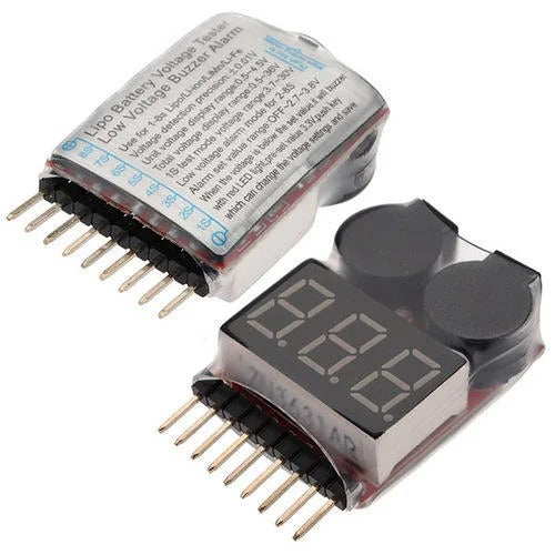 LiPo Battery Voltage Tester with Buzzer Alarm 1-8S