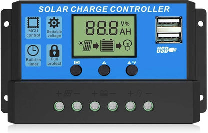 20A Intelligent LCD Solar Controller with USB Output Port