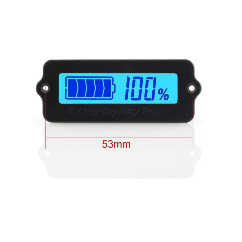 LY6W 12V to 24V Real-time Lithium Battery Power Monitor with White- Blue LED