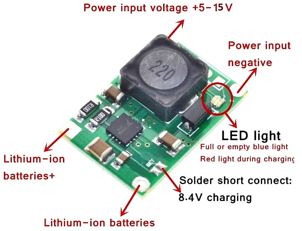 TP5100 4.2v and 8.4v 2A Dual One/Two Lithium Ion 18650 Battery Protection Board