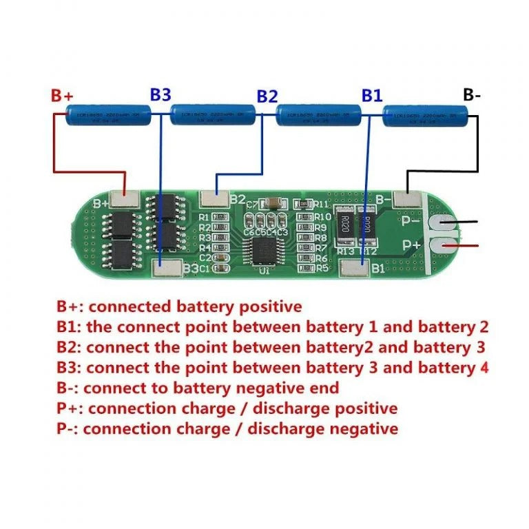 4S 10A 18650 BMS Charger Li-ion Lithium Battery Protection Board