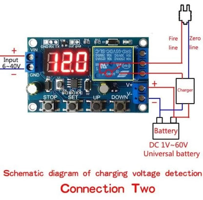 XY-DJ DC 6-40V LED Battery Charger Discharger Board Under Over Voltage Protection Module