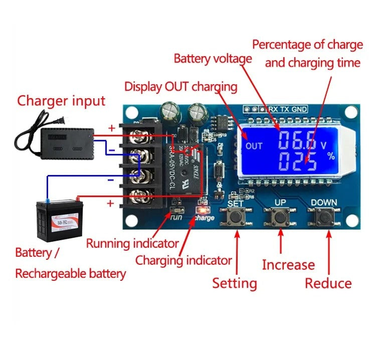 XY-L30A 6-60V 30A 400W Solar Battery Charging Controller Module with LCD Display