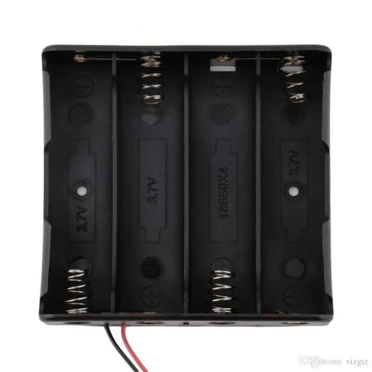 Black Plastic Storage Box Case Holder for Battery 4 x 18650 Cell Box