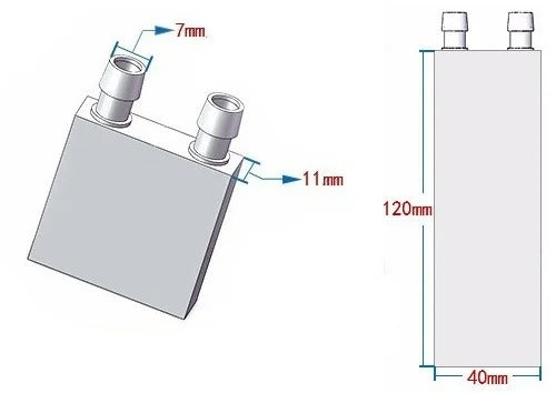 Water Cooling Head Water Cooling Plate 40x120mm