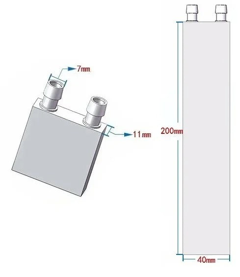 Water Cooling Head Water Cooling Plate 40*200mm