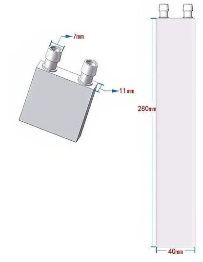 Water Cooling Head Water Cooling Plate 40*280mm
