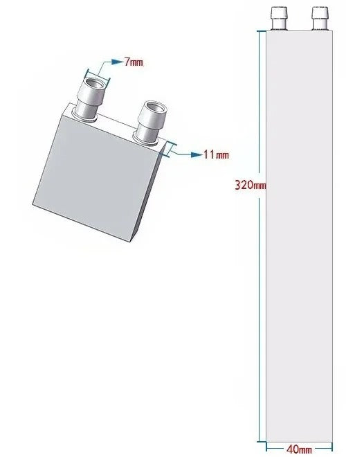 Water Cooling Head Water Cooling Plate 40*320mm