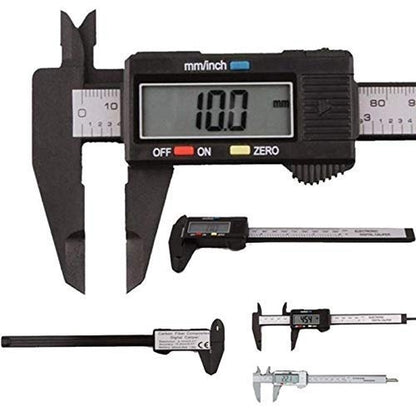 150mm/6 Inch LCD Digital Electronic Carbon Fiber Vernier Caliper Gauge Micrometer