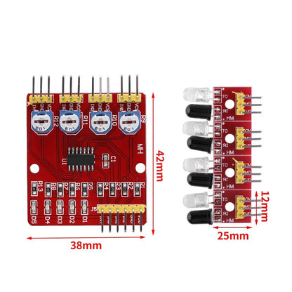 4-Channel Infrared IR Line Follower 4 Way Transmission Line Sensor Arduino