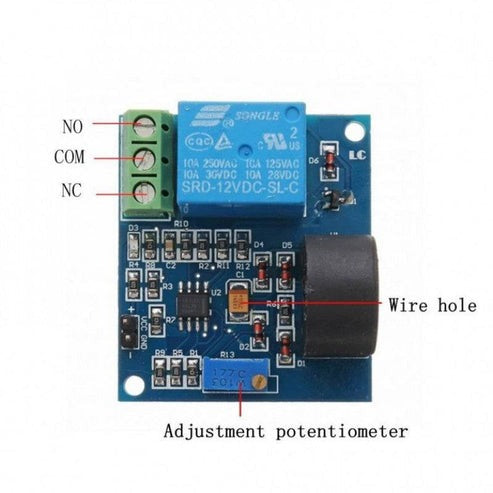 5A 12V Overcurrent Protection AC Current Detection Sensor Module