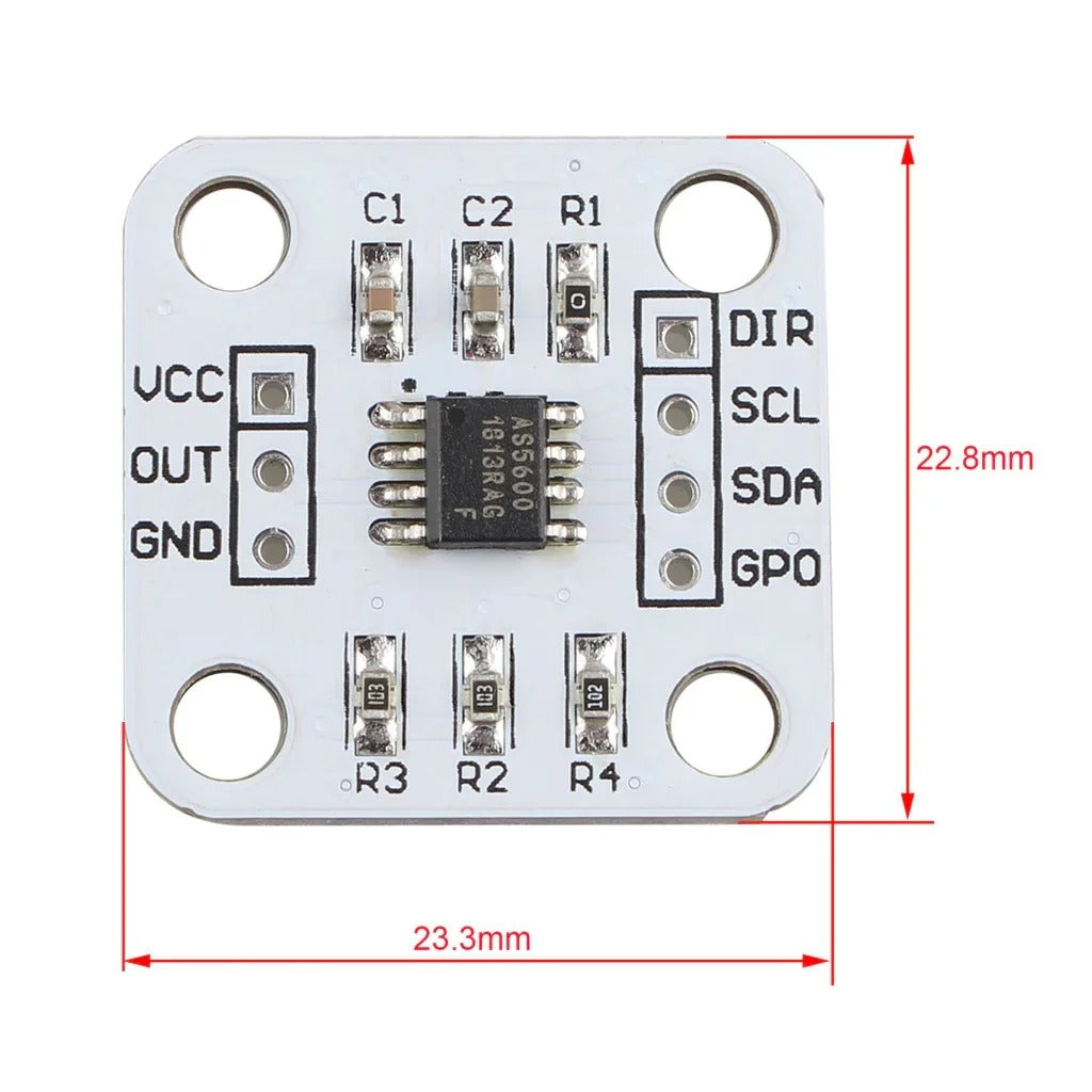 AS5600 Absolute Encoder 12 Bit Precision Angle Measurement Sensor with Magnet Wheel