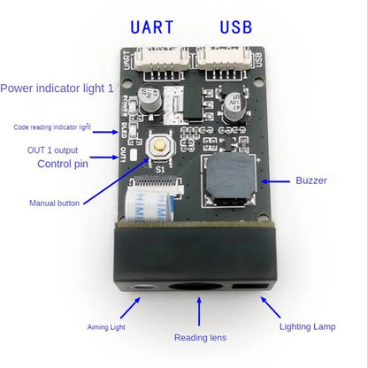 GM65 1D/2D Barcode QR Code Scanner Module USB + UART Output