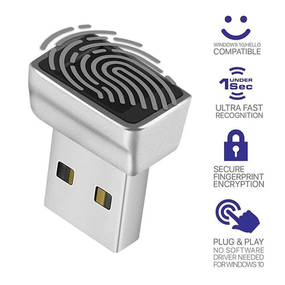 USB Fingerprint Reader for Desktop/Laptop Password-Free Login, Biometric Scanner Compatible with Windows 10/11