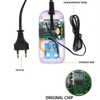 XK-W2001 AC110-220V Red Digital Thermostat Regulator Temperature Controller Microcomputer Socket with Probe 1m Cable EU Plug