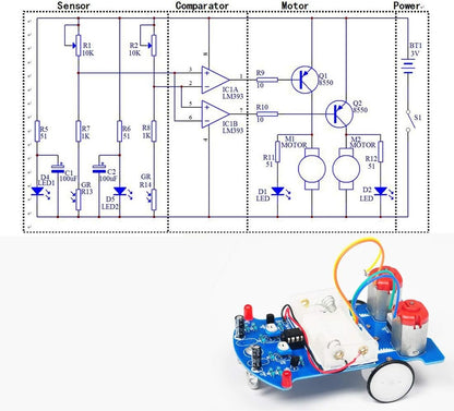 DIY D2-5 Intelligent Tracking Line Car Kit