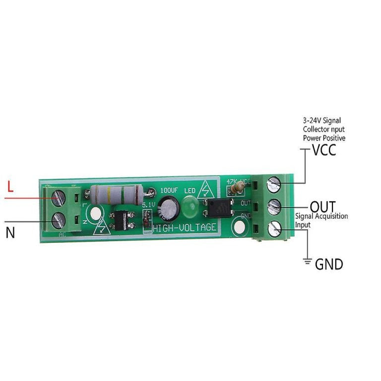 1-Channel 220V AC Optocoupler Isolation Module for PLC