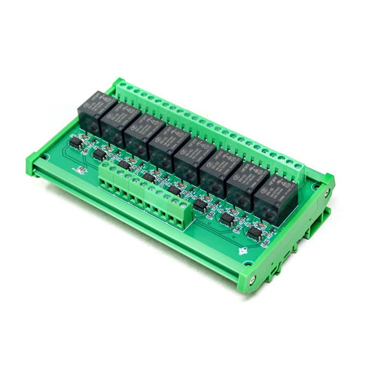 24V 8-Channel Relay Module with Optocoupler - High/Low Triggering, PLC Signal Amplifier