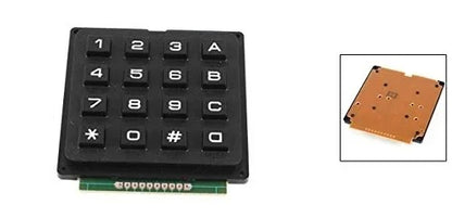 Black Telephone-Style 4x4 Matrix Keyboard Keypad