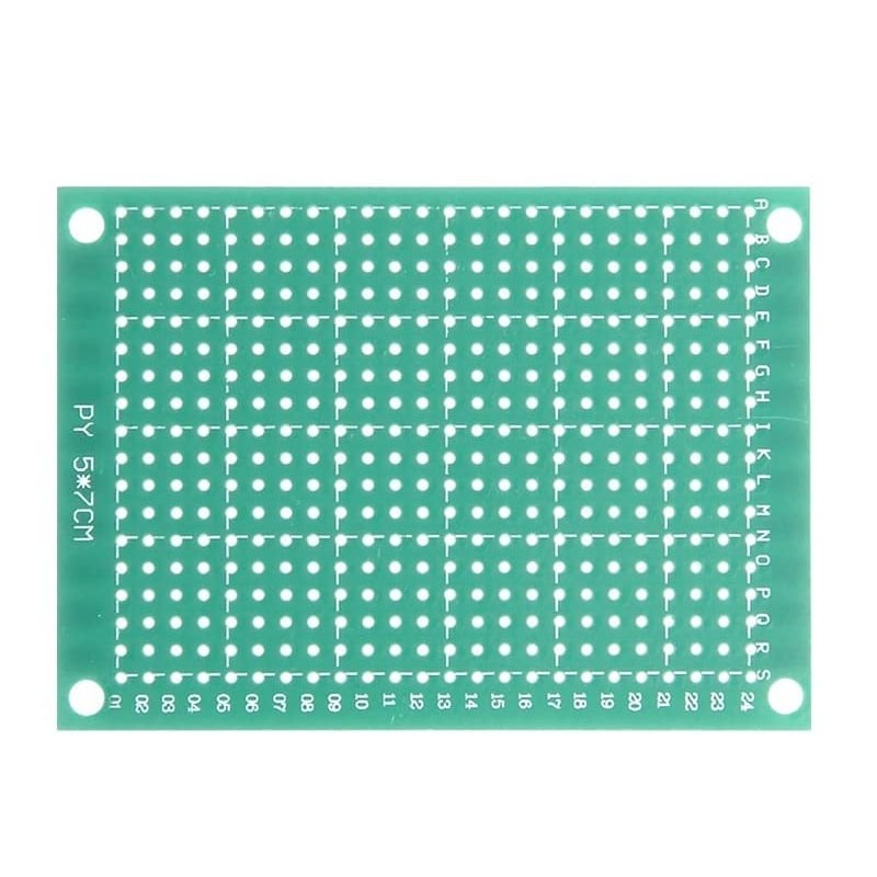 Single-Sided Universal PCB Prototype Board, 5x7 cm, 2.54mm Hole Pitch