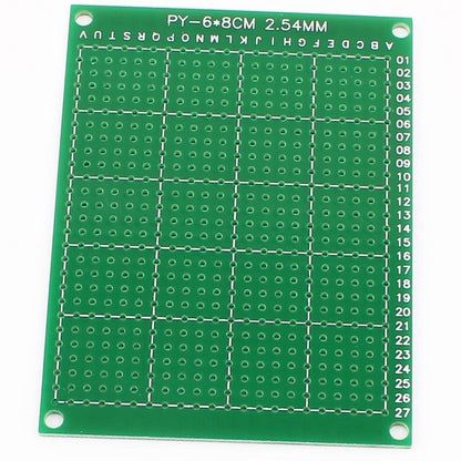 Single-Sided Universal PCB Prototype Board, 6x8 cm, 2.54mm Hole Pitch