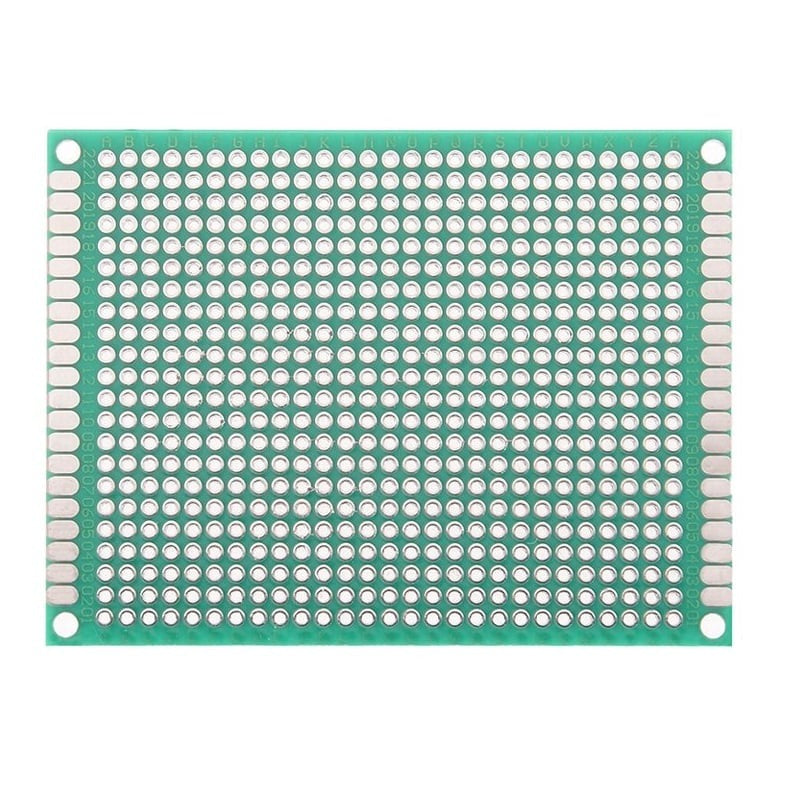 Single-Sided Universal PCB Prototype Board, 6x8 cm, 2.54mm Hole Pitch