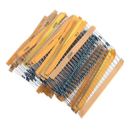 600 Pcs Assorted Kit: 1/4W 1% Metal Film Resistors - 30 Kinds