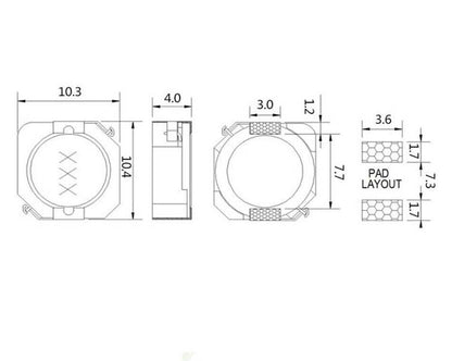 CDRH104R Power Inductor - 100uH