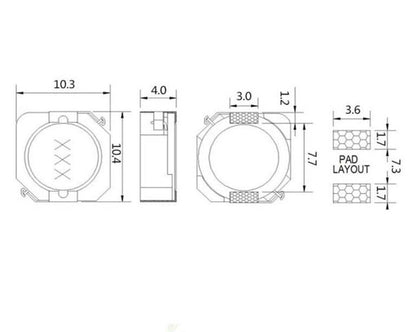 CDRH104R Power Inductor - 6.8uH