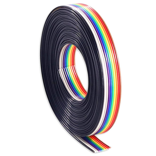 Multicolor Flat Ribbon Cable - 10 Wires, 1 meter (2 Pieces)