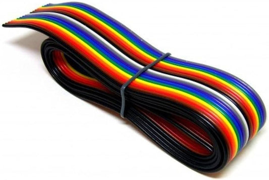 Multicolor Flat Ribbon Cable - 20 Wires, 1 meter