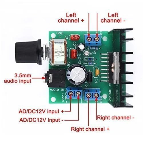 TDA7297 12V Stereo Audio Power Amplifier Module - 2 x 15W Output, Noiseless