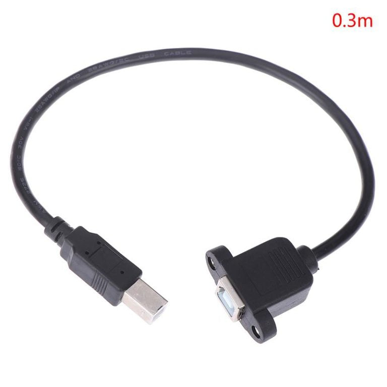 30cm USB 2.0 Type B Male to Type B Female Printer Extension Cable with Panel Mount