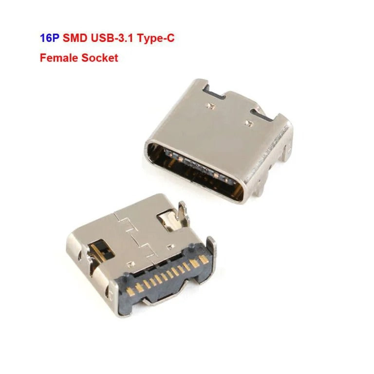 USB Type-C Female 16pin Reversible Connector