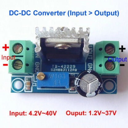 LM317 DC Linear Regulator Adjustable Step-Down Power Module: DC-DC 4.5-40V to 1.2-37V