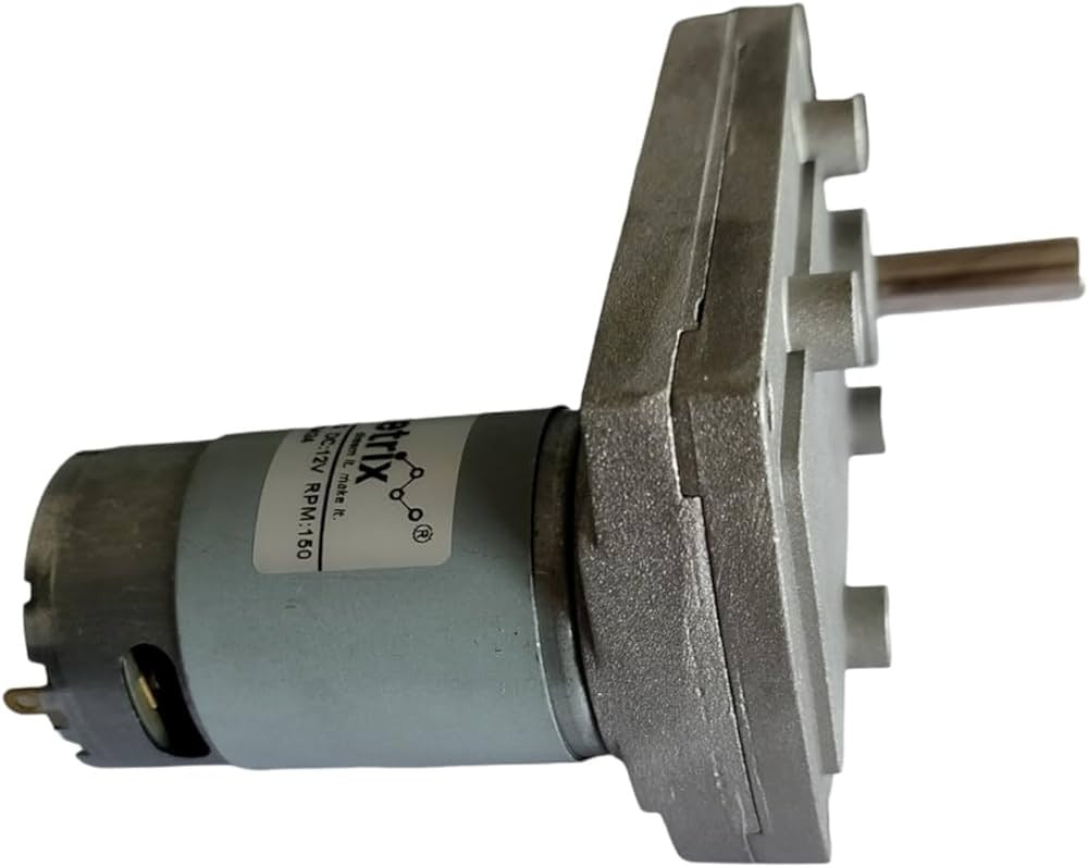 High Torque 12V DC Square Gear Geared Motor - 5 RPM