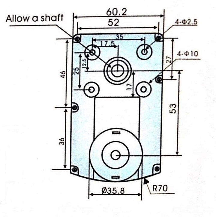 High Torque 12V DC Square Gear Geared Motor - 500 RPM