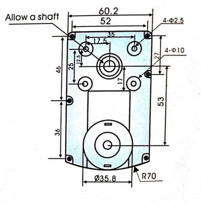 High Torque 12V DC Square Gear Geared Motor - 500 RPM