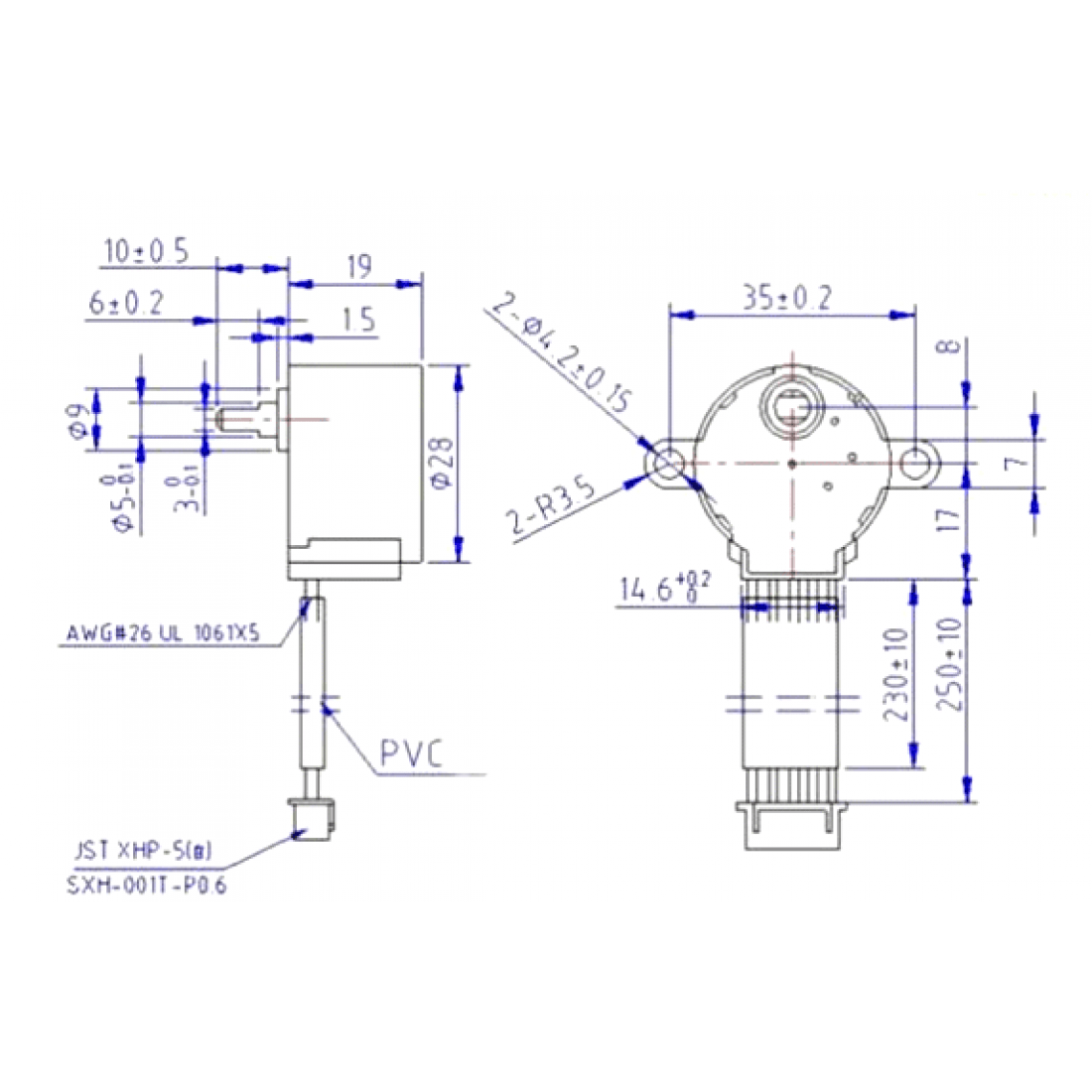 28YBJ-48 Stepper Motor: DC 5V, 4 Phase, 5 Wire, with ULN2003 Driver Board