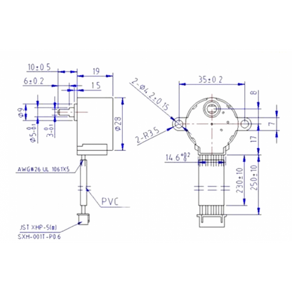 28YBJ-48 Stepper Motor: DC 5V, 4 Phase, 5 Wire, with ULN2003 Driver Board