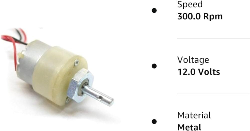 12V DC Gear Motor - Center Shaft, 300 RPM