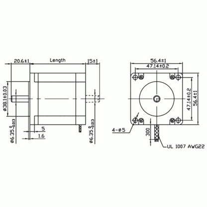 NEMA23 Hybrid Stepper Motor - 18.9 kgcm Bipolar