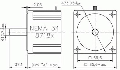 NEMA34 Bipolar Hybrid Stepper Motor - 34 kgcm Torque