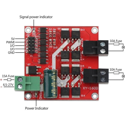 Dual DC Motor Driver Module 160W PWM H-Bridge - 9-24V, 7A