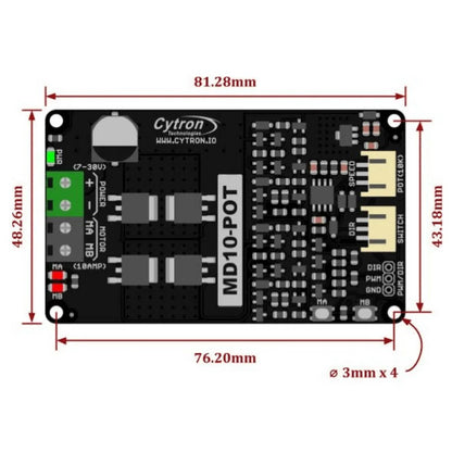 Cytron 10A Switch Control Potentiometer DC Motor Driver - 7V to 30V (MD10POT)