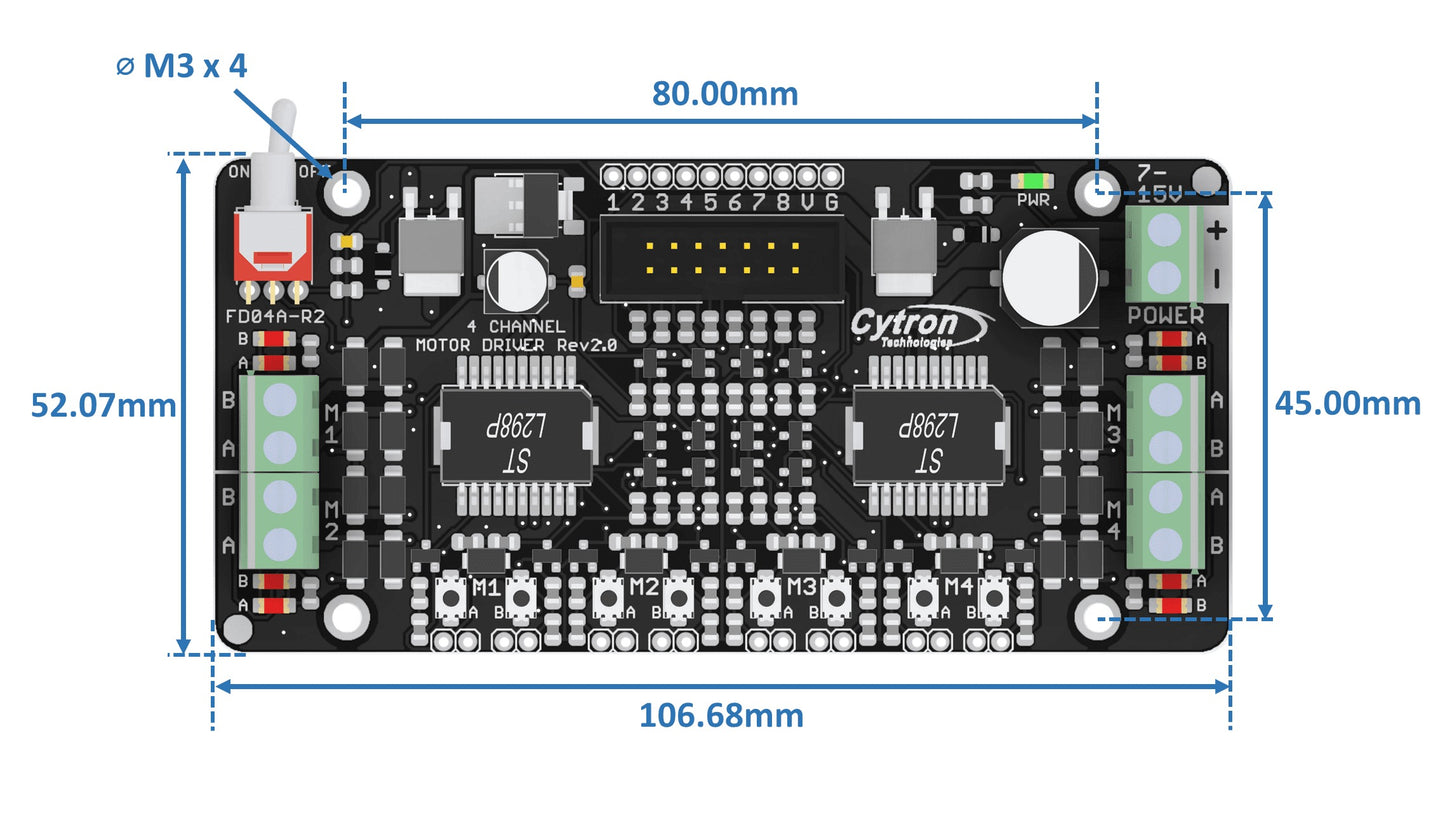 Cytron FD04A 4-Channel Motor Driver