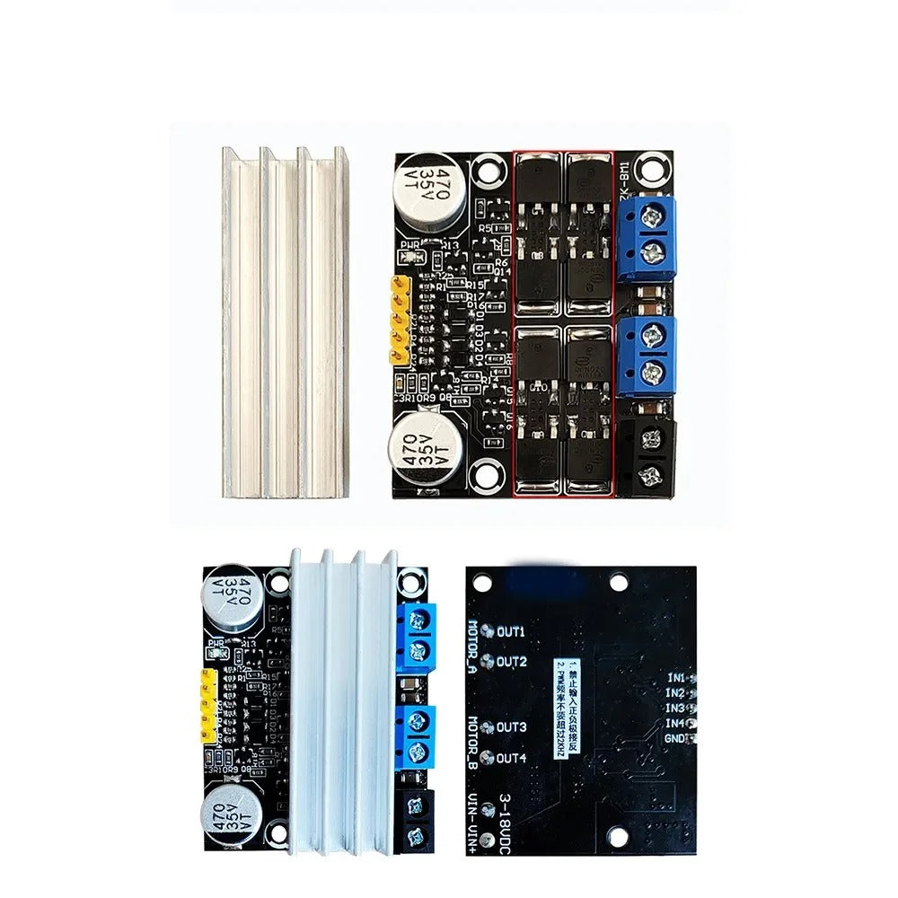 DC 3V-18V Dual Channel Motor Drive Module - 10A, Forward/Reverse PWM Speed Regulator Dimmer